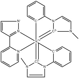 Bis(1-phenyl-3-MethyliMdazolin-2-ylidene-C,C2')(2-(2H-pyrazol-3-yl)-pyridine)IridiuM(III)|(PMI)2IR(PYPZ)
