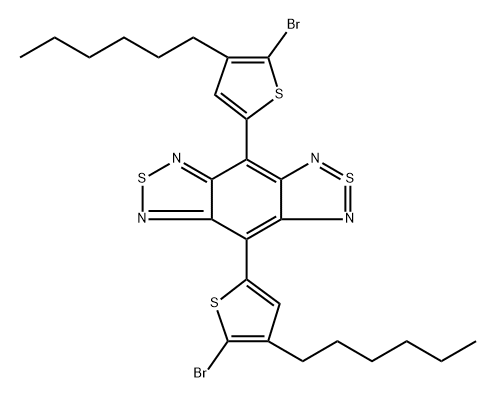 4,8-双(5-溴-3-(2-己基)-2-噻吩基)-2Λ4Δ2-苯并[1,2-C:4,5-C']双[1,2,5]噻二唑 结构式