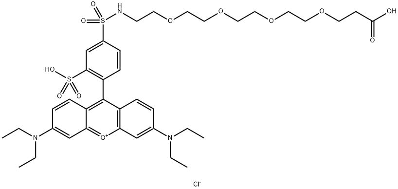 Lissamine Rhodamine B sulfonamide-dPEG4-acid(Chloride) Structure