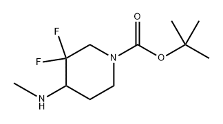 1-Piperidinecarboxylic acid, 3,3-difluoro-4-(methylamino)-, 1,1-dimethylethyl ester 结构式