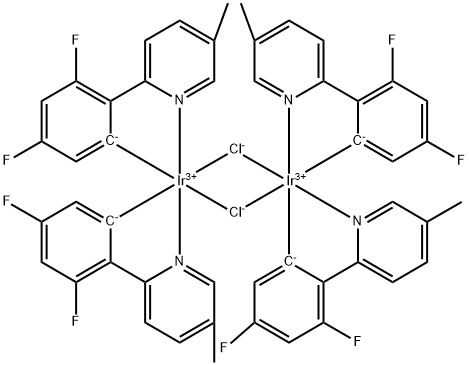 二-Μ-氯噻吩[3,5-二氟-2-(5-甲基-2-吡啶基-ΚN)苯基-ΚC]二铱, 1335047-33-0, 结构式