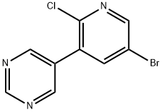 5-(5-Bromo-2-chloro-3-pyridinyl)pyrimidine 结构式