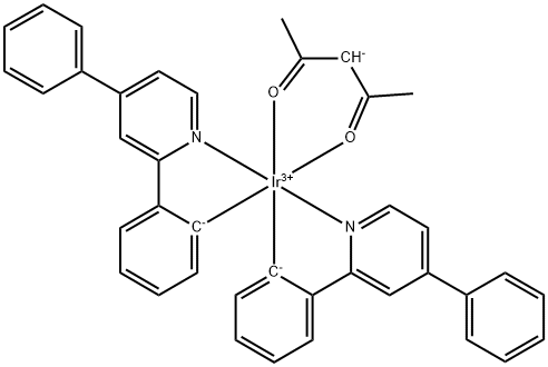 (2,4-戊二酮-ΚO2,ΚO4)双[2-(4-苯基-2-吡啶基-ΚN)苯基-ΚC]铱,1335061-13-6,结构式