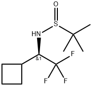 (S)-N-((R)-1-cyclobutyl-2,2,2-trifluoroethyl)-2-methylpropane-2-sulfinamide(WXC00554) Structure
