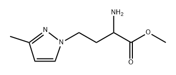 2-氨基-4-(3-甲基-1H-吡唑-1-基)丁酸甲酯 结构式
