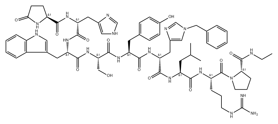 (DES-GLY10,D-HIS2,D-HIS(BZL)6,PRO-NHET9)-LHRH 结构式