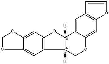 [6aR,12aR,(-)]-6a,12a-ジヒドロ-6H-[1,3]ジオキソロ[5,6]ベンゾフロ[3,2-c]フロ[3,2-g][1]ベンゾピラン 化学構造式