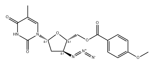 Thymidine, 3'-azido-3'-deoxy-, 5'-(4-methoxybenzoate) Structure