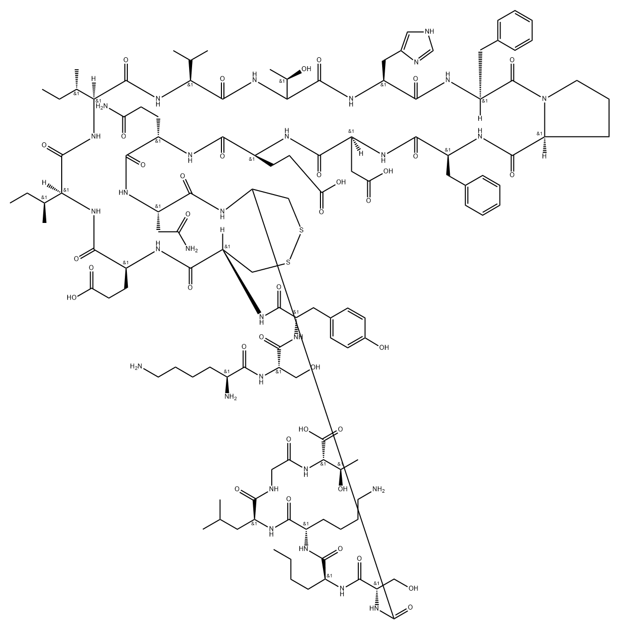 acetylcholine receptor alpha-subunit (125-148) Structure