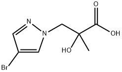 1H-Pyrazole-1-propanoic acid, 4-bromo-α-hydroxy-α-methyl- Structure