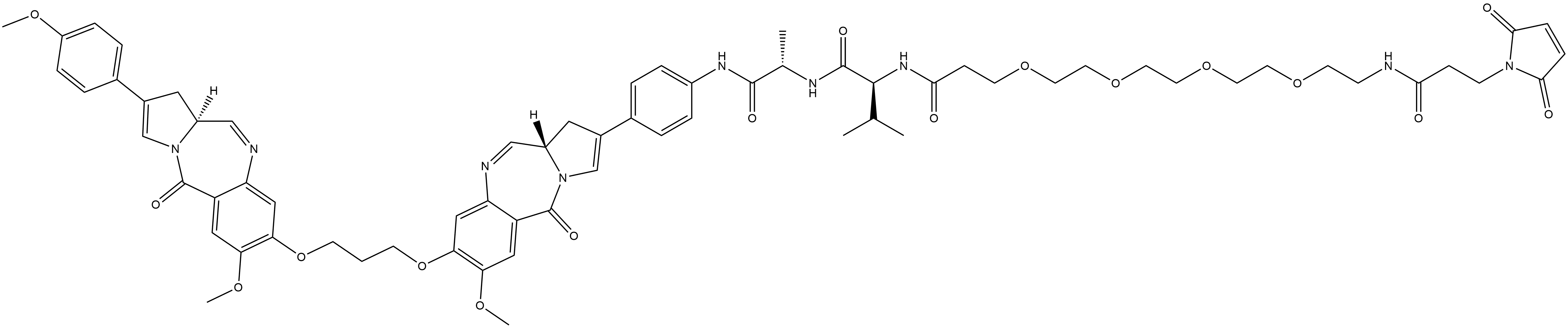 Mal-PEG4-VA-PBD Structure