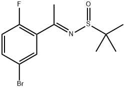 2-Propanesulfinamide, N-[1-(5-bromo-2-fluorophenyl)ethylidene]-2-methyl-, [N(E),S(R)]- Struktur