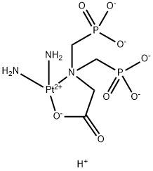 diamine((bis-(phosphonatomethyl)amino)acetato(2-)-O(1),N(1))platinum(II) Struktur