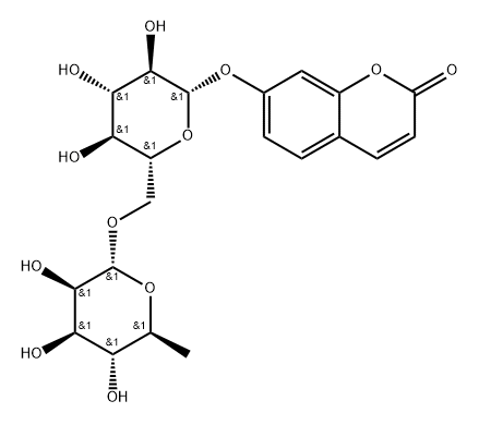 伞形花内酯-7-O-芸香糖苷, 135064-04-9, 结构式