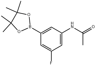 N-[3-Fluoro-5-(4,4,5,5-tetramethyl-1,3,2-dioxaborolan-2-yl)phenyl]acetamide 结构式