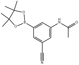 N-(3-氰基-5-(4,4,5,5-四甲基-1,3,2-二噁硼烷-2-基)苯基)乙酰胺 结构式