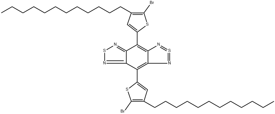 4,8-双(5-溴-4-(2-十二烷基)噻吩-2-基)苯并[1,2-C:4,5-C']双[1,2,5]噻二唑 结构式