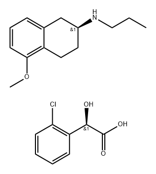 (S)-5-methoxy-N-propyl-1,2,3,4-tetrahydronaphthalen-2-amine (R)-2-(2-chlorophenyl)-2-hydroxyacetate Structure