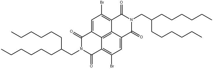 4,9-二溴-2,7-双(2-己基辛基)苯并[LMN][3,8]邻二氮杂菲-1,3,6,8(2H,7H)-四酮,1353759-14-4,结构式