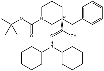 (R)-Boc-3-benzyl-piperidine-3-carboxylic acid.DCHA Struktur