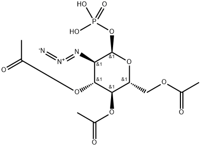α-D-Glucopyranose, 2-azido-2-deoxy-, 3,4,6-triacetate 1-(dihydrogen phosphate) Structure