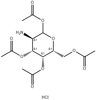 1,3,4,6-四-O-乙酰基-2-氨基-2-脱氧-D-吡喃半乳糖盐酸盐 结构式