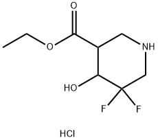 ethyl 5,5-difluoro-4-hydroxypiperidine-3-carboxylate Structure
