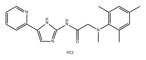 Acetamide, 2-[methyl(2,4,6-trimethylphenyl)amino]-N-[5-(2-pyridinyl)-1H-imidazol-2-yl]-, hydrochloride (1:3) Structure