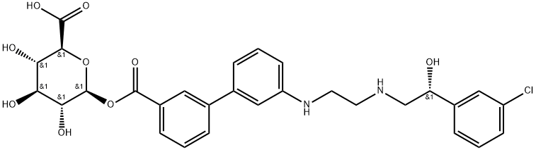 β-D-Glucopyranuronic acid, 1-[3'-[[2-[[(2R)-2-(3-chlorophenyl)-2-hydroxyethyl]amino]ethyl]amino][1,1'-biphenyl]-3-carboxylate] Structure