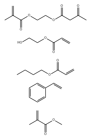 Butanoic acid, 3-oxo-, 2-(2-methyl-1-oxo-2-propenyl)oxyethyl ester, polymer with butyl 2-propenoate, ethenylbenzene, 2-hydroxyethyl 2-propenoate and methyl 2-methyl-2-propenoate Structure