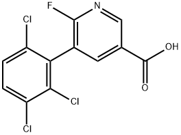 6-Fluoro-5-(2,3,6-trichlorophenyl)-3-pyridinecarboxylic acid,1361654-14-9,结构式