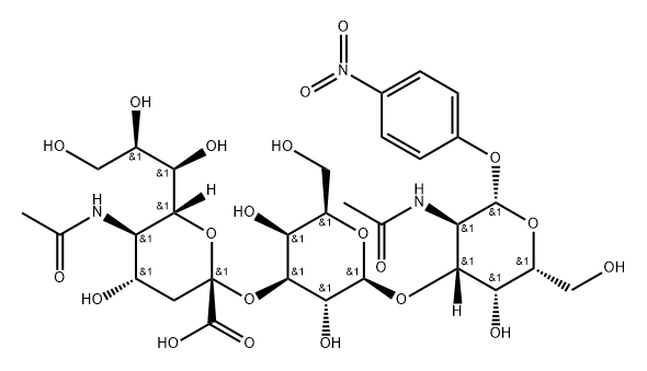 Neu5Acα(2-3)Galβ(1-3)GlcNAc-β-pNP 化学構造式