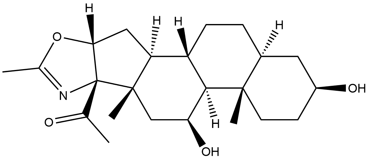 5'βH-5α-Pregnano[17,16-d]oxazol-20-one, 3β,11β-dihydroxy-2'-methyl- (8CI) 化学構造式