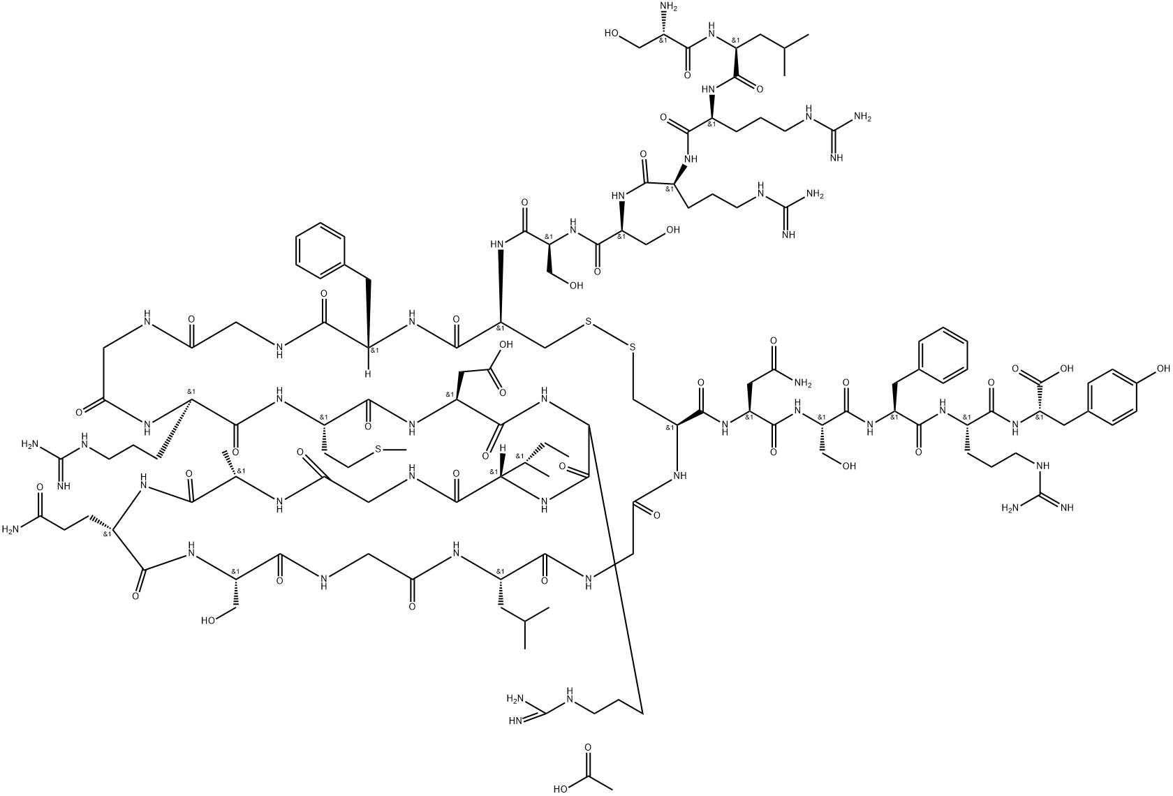 Atrial Natriuretic Peptide (ANP) (1-28), human, porcine (Acetate) Structure