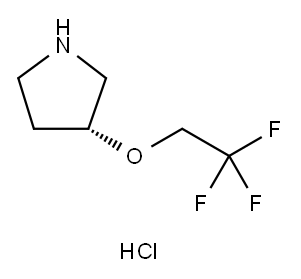 Pyrrolidine, 3-(2,2,2-trifluoroethoxy)-, hydrochloride (1:1), (3R)- Struktur