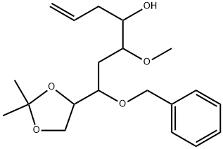 D-allo-Non-1-enitol, 1,2,3,6-tetradeoxy-5-O-methyl-8,9-O-(1-methylethylidene)-7-O-(phenylmethyl)- Structure
