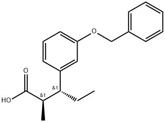 (2R,3R)-3-(3-(Benzyloxy)phenyl-2-methylpentanoic acid Struktur