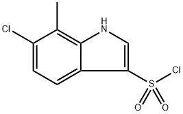 6-氯-7-甲基-1H-吲哚-3-磺酰氯 结构式