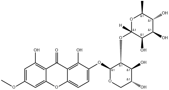 Swertianin 2-O-α-L-
rhamnopyranosyl-(1→2)-β-D-xylopyranoside Structure