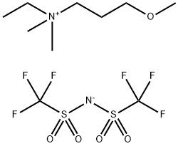 エチル(3-メトキシプロピル)ジメチルアンモニウムビス(トリフルオロメタンスルホニル)イミド 化学構造式