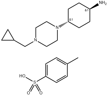 Cyclohexanamine, 4-[4-(cyclopropylmethyl)-1-piperazinyl]-, trans-, 4-methylbenzenesulfonate (1:3) Struktur