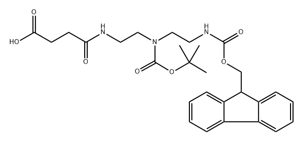 7-(TERT-BUTOXYCARBONYL)-1-(9H-FLUOREN-9-YL)-3,11-DIOXO-2-OXA-4,7,10-TRIAZATETRADECAN-14-OIC ACID, 1373763-34-8, 结构式