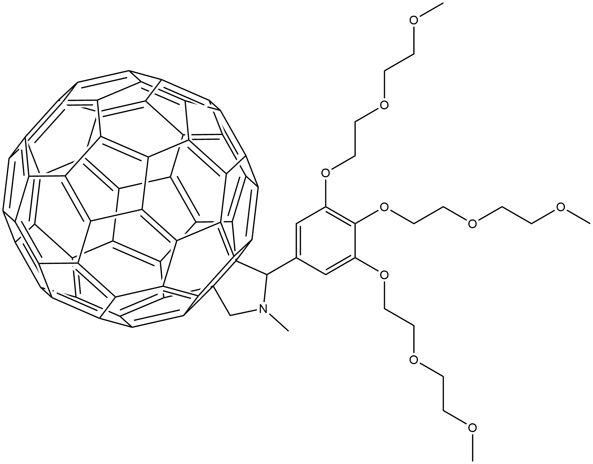 C6,N,N,N-三甲基-1-(2,3,4-三(2-(2-甲氧基乙氧基)乙氧基)苯基)甲基单加合物, 1373957-22-2, 结构式