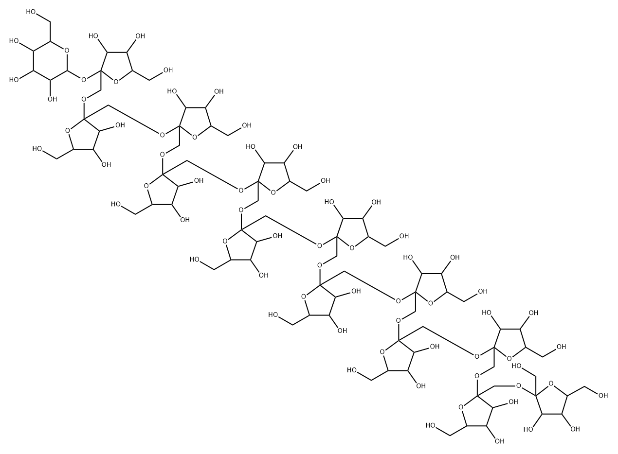 α-D-Glucopyranoside, O-β-D-fructofuranosyl-(2→1)-O-β-D-fructofuranosyl-(2→1)-O-β-D-fructofuranosyl-(2→1)-O-β-D-fructofuranosyl-(2→1)-O-β-D-fructofuranosyl-(2→1)-O-β-D-fructofuranosyl-(2→1)-O-β-D-fructofuranosyl-(2→1)-O-β-D-fructofuranosyl-(2→1)-O-β-D-fructofuranosyl-(2→1)-O-β-D-fructofuranosyl-(2→1)-O-β-D-fructofuranosyl-(2→1)-O-β-D-fructofuranosyl-(2→1)-β-D-fructofuranosyl|蔗果十四糖