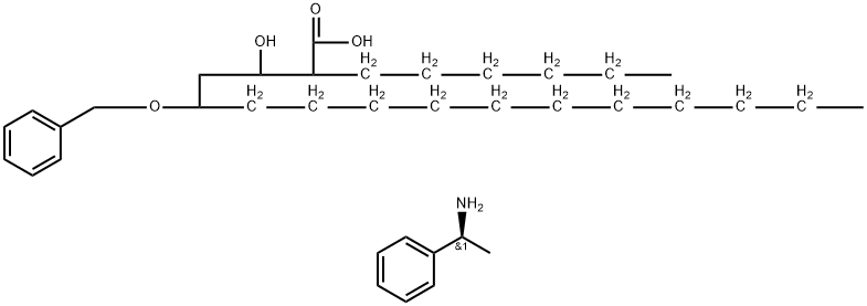 (2S,3S,5R)-2-hexyl-3-hydroxy-5-(phenylmethoxy)-Hexadecanoic acid compd. with (S)-α-methylbenzenemethanamine (1:1)