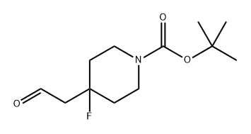 4-氟-4-(2-氧乙基)哌啶-1-羧酸叔丁酯 结构式