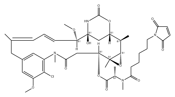 Maytansine, N2'-deacetyl-N2'-[6-(2,5-dihydro-2,5-dioxo-1H-pyrrol-1-yl)-1-oxohexyl]- Struktur