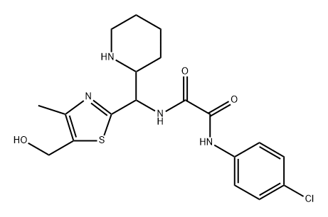 Ethanediamide, N1-(4-chlorophenyl)-N2-[[5-(hydroxymethyl)-4-methyl-2-thiazolyl]-2-piperidinylmethyl]- Structure