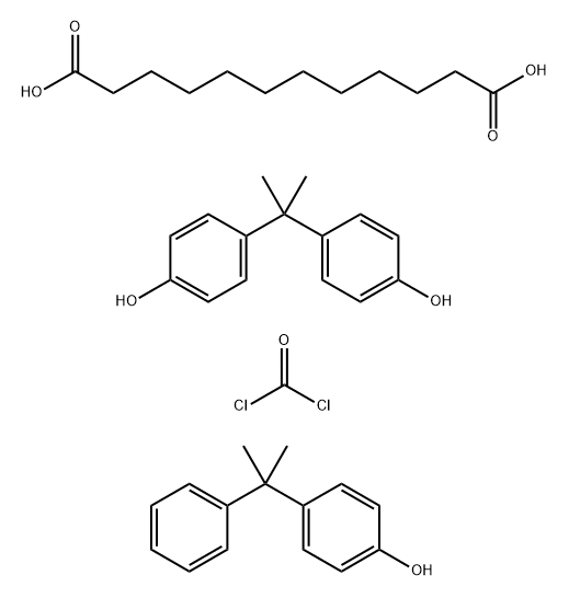 Dodecanedioic acid, polymer with carbonic dichloride and 4,4-(1-methylethylidene)bisphenol, 4-(1-methyl-1-phenylethyl)phenyl ester Structure