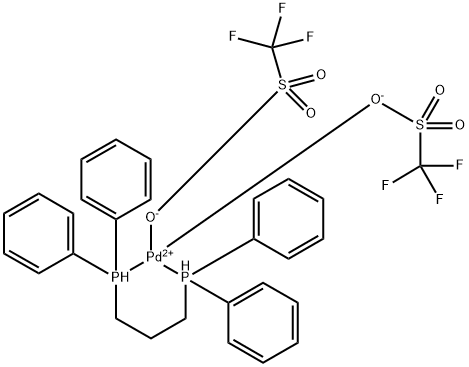 Pd(OTf)2(dippp) Struktur